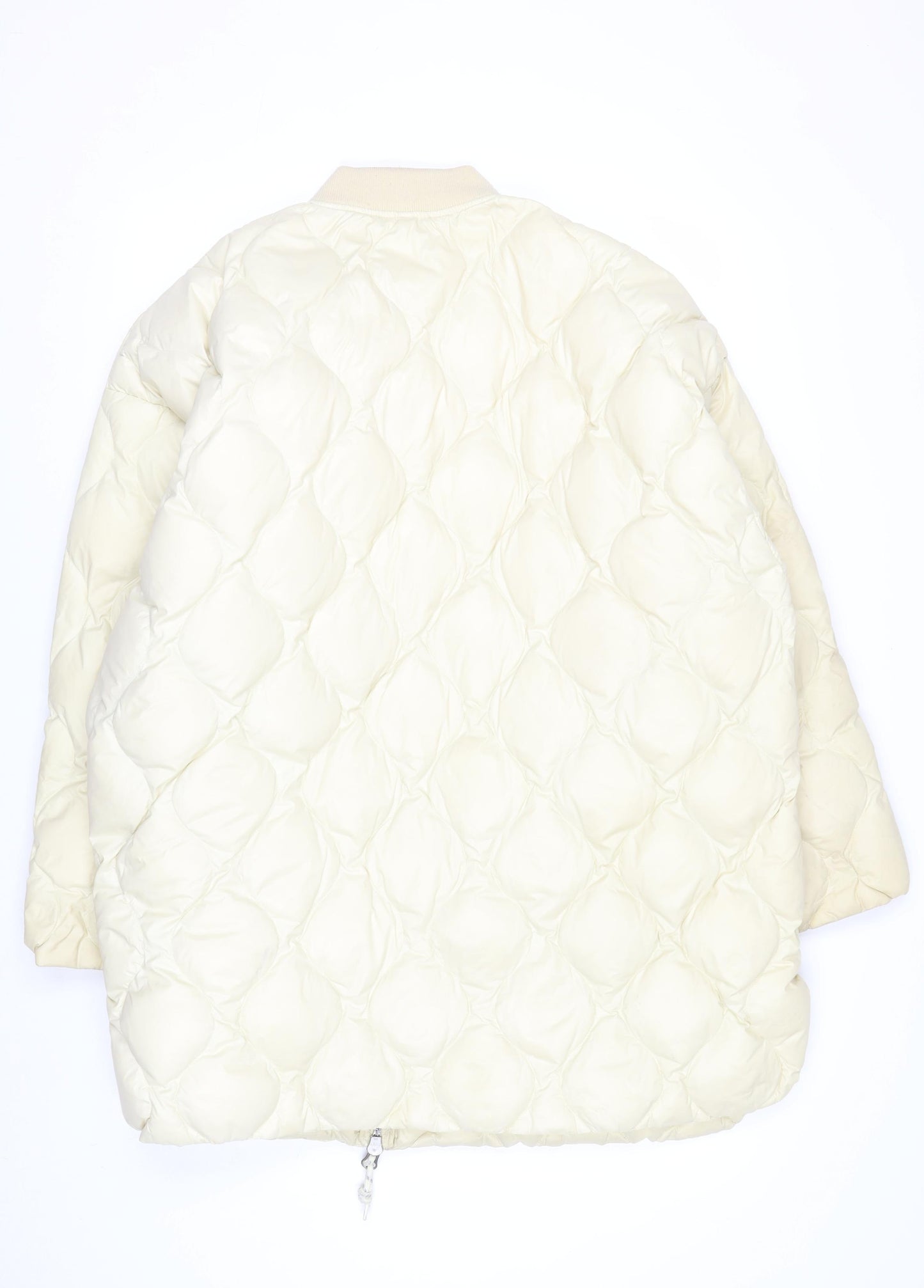 H&M Women’s Ivory Quilted Down Bomber Jacket Size S