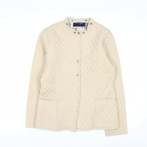 Burberry London Women's Beige Quilted Jacket XL Classic Cotton Lined