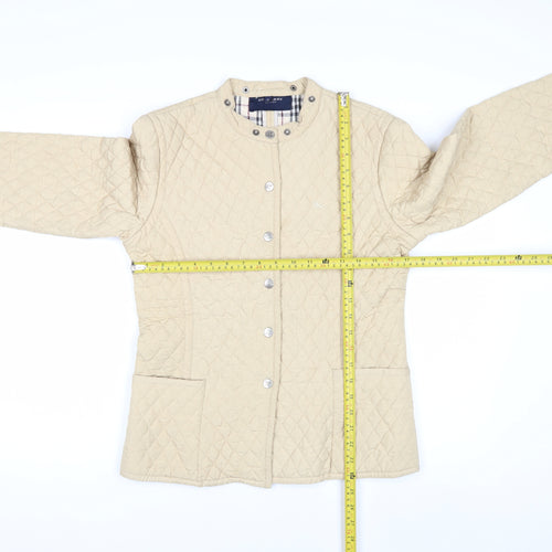Burberry London Women's Beige Quilted Jacket XL Classic Cotton Lined