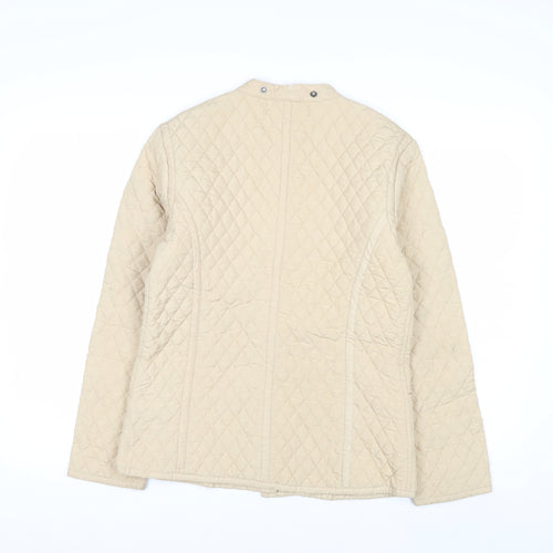 Burberry London Women's Beige Quilted Jacket XL Classic Cotton Lined