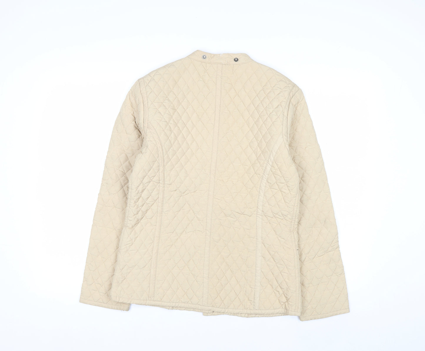 Burberry London Women's Beige Quilted Jacket XL Classic Cotton Lined