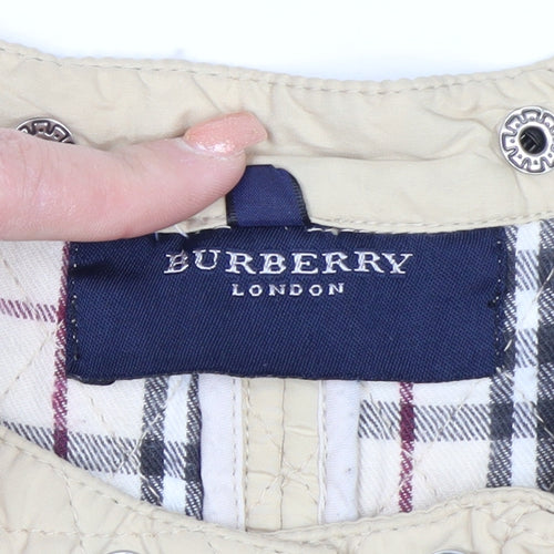 Burberry London Women's Beige Quilted Jacket XL Classic Cotton Lined