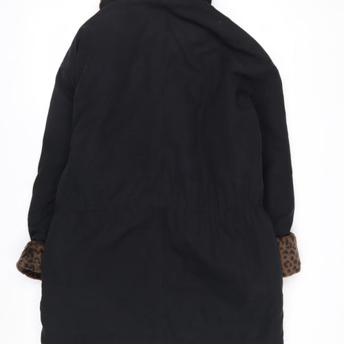 Forecaster of Boston Womens Black XS Faux Fur Trim Winter Parka Coat