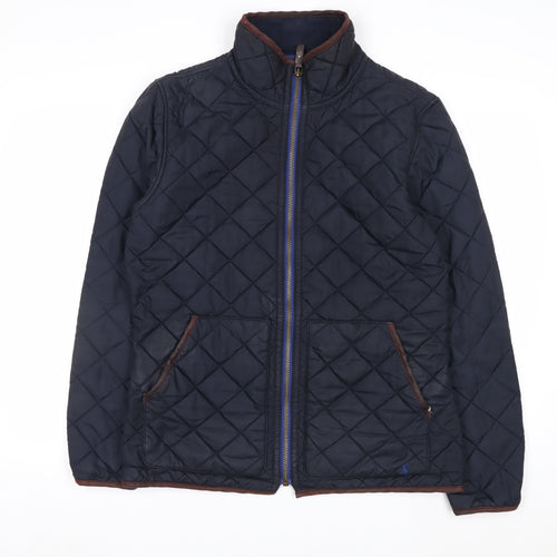 Joules Women Blue Quilted Mid-Length Jacket Size M