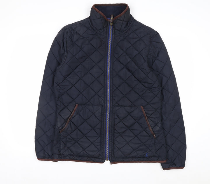 Joules Women Blue Quilted Mid-Length Jacket Size M