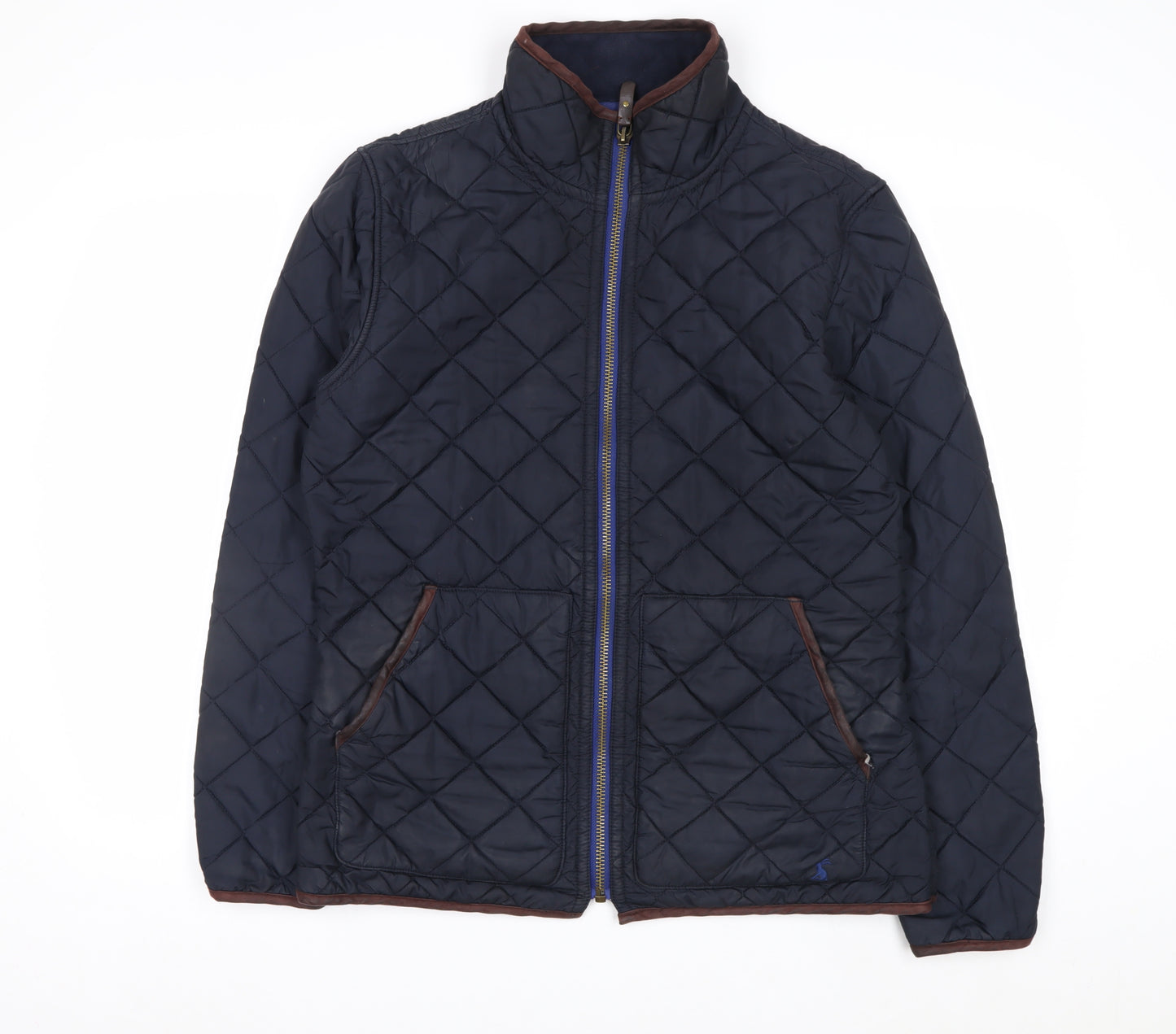 Joules Women Blue Quilted Mid-Length Jacket Size M