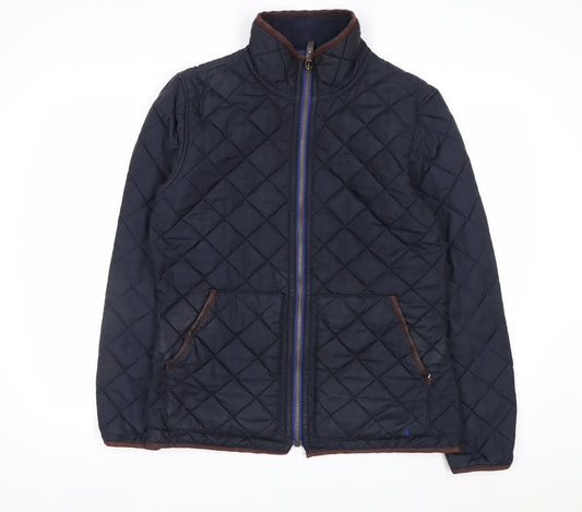 Joules Women Blue Quilted Mid-Length Jacket Size M