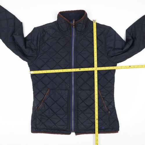 Joules Women Blue Quilted Mid-Length Jacket Size M