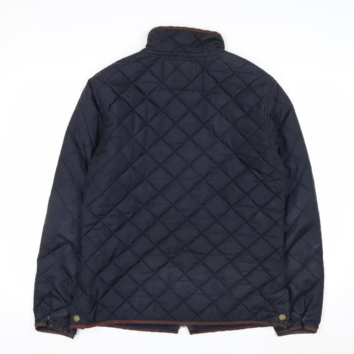 Joules Women Blue Quilted Mid-Length Jacket Size M