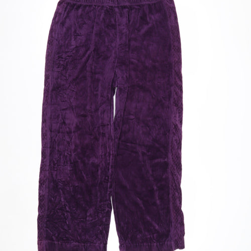 Ms. Lee Women Purple Velvet Straight Leg Trousers L