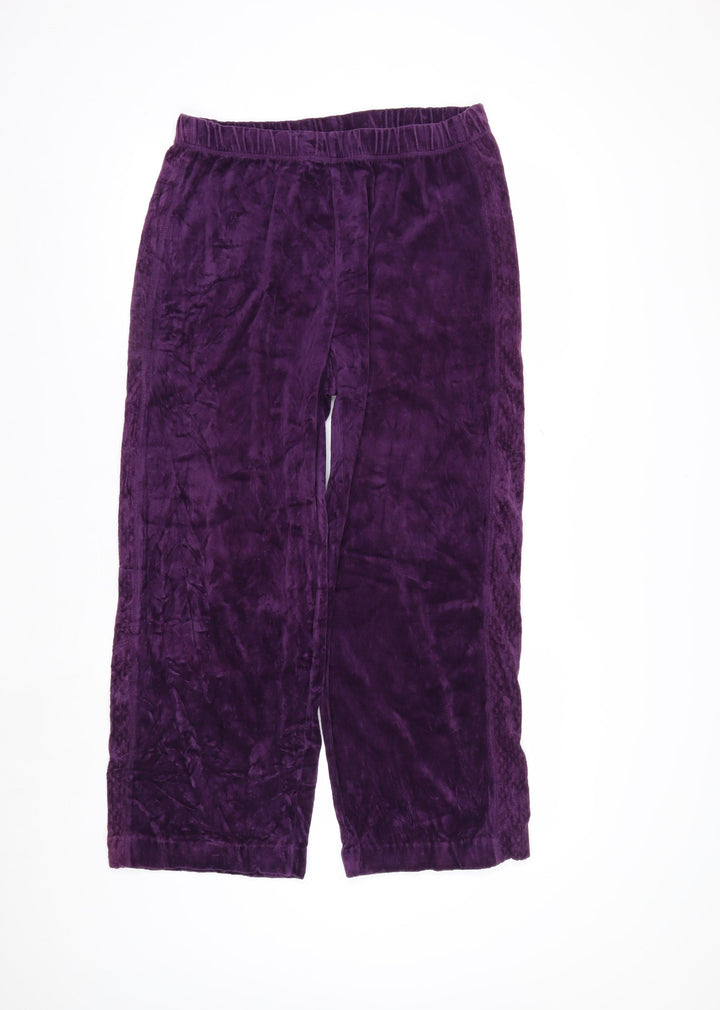 Ms. Lee Women Purple Velvet Straight Leg Trousers L
