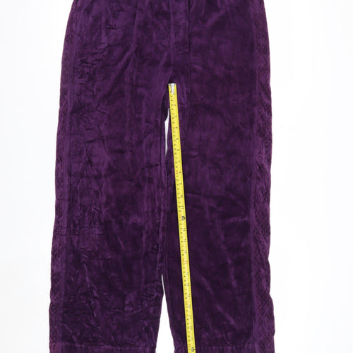 Ms. Lee Women Purple Velvet Straight Leg Trousers L