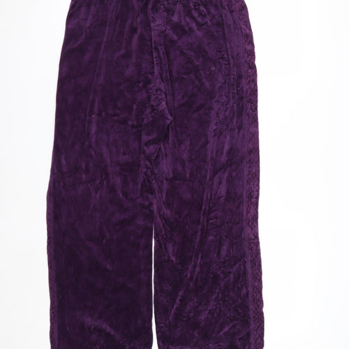 Ms. Lee Women Purple Velvet Straight Leg Trousers L