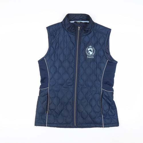 Requisite Women's Blue Quilted Waistcoat Size 8 Lightweight Gilet
