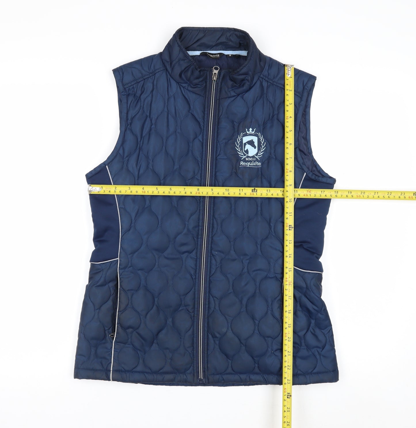 Requisite Women's Blue Quilted Waistcoat Size 8 Lightweight Gilet