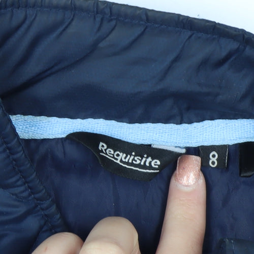 Requisite Women's Blue Quilted Waistcoat Size 8 Lightweight Gilet