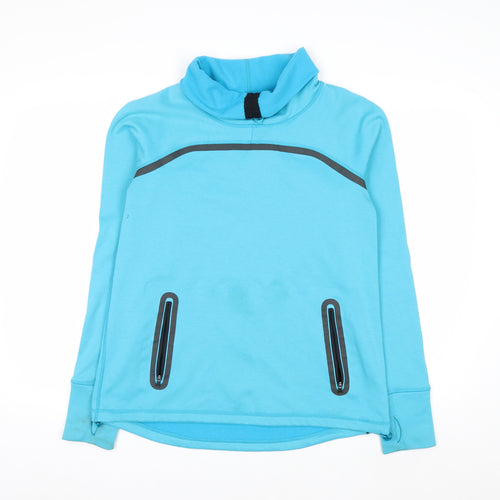 Sweaty Betty Women Blue Small Pullover Sweatshirt Polyester Wool Blend