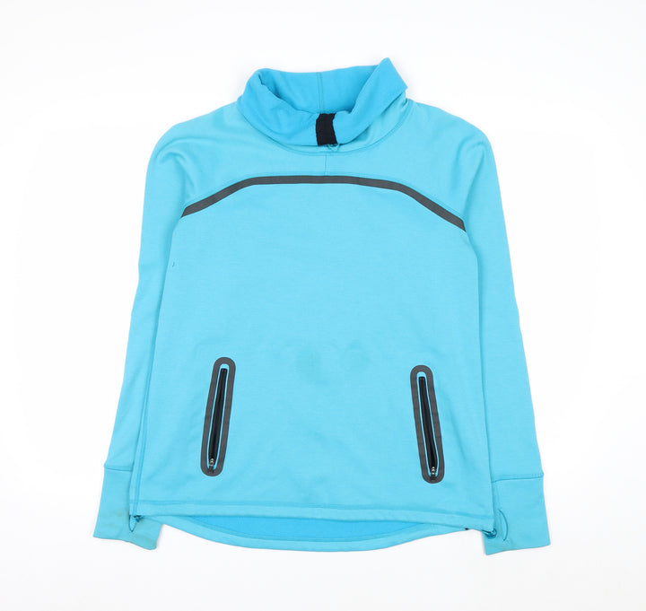 Sweaty Betty Women Blue Small Pullover Sweatshirt Polyester Wool Blend