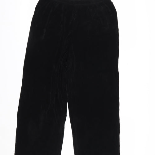Alfred Dunner Womens Black XS Wide-Leg Velvet Trousers
