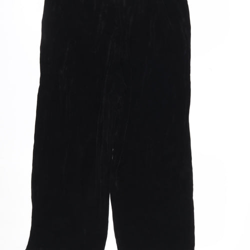 Alfred Dunner Womens Black XS Wide-Leg Velvet Trousers
