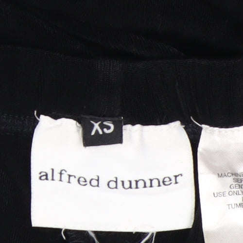 Alfred Dunner Womens Black XS Wide-Leg Velvet Trousers