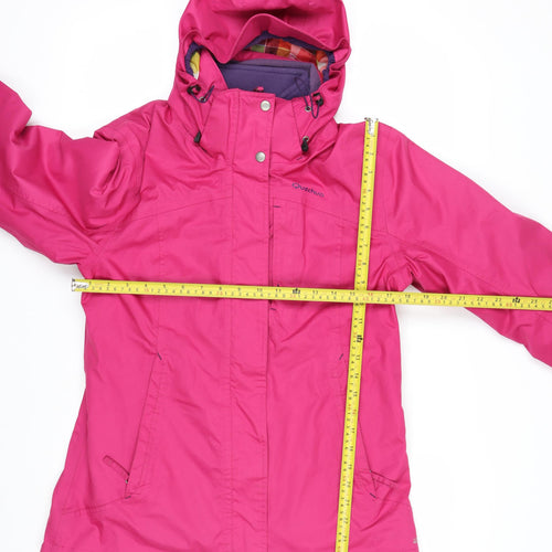 Quechua Womens Pink Hooded Parka Jacket Size 12 Waterproof Lined