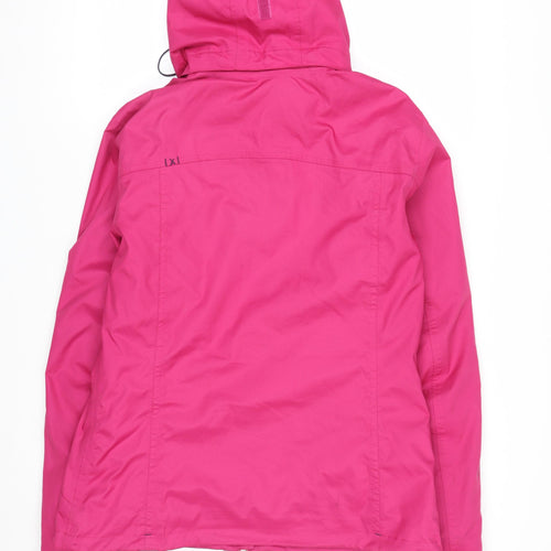 Quechua Womens Pink Hooded Parka Jacket Size 12 Waterproof Lined