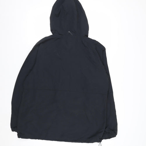 L.L. Bean Men's Black Nylon Anorak Hooded Jacket Size M Regular