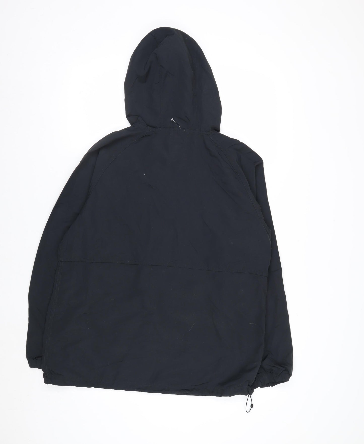 L.L. Bean Men's Black Nylon Anorak Hooded Jacket Size M Regular