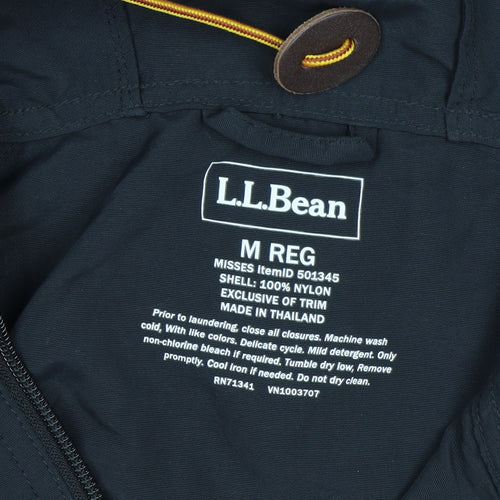 L.L. Bean Men's Black Nylon Anorak Hooded Jacket Size M Regular