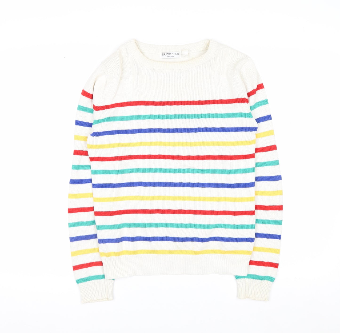 Brave Soul Women's Multicoloured Stripe Cotton Jumper Size S