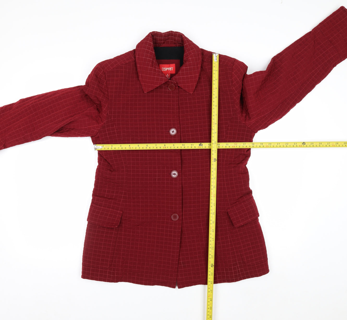 Esprit Women's Red Quilted Mid-Length Jacket Size S