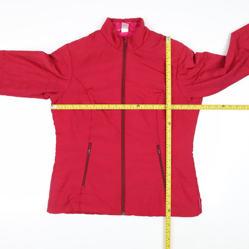 Decathlon Women Red Polyester Puffer Jacket Size 14 Lightweight