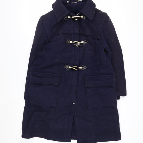 Lady Barry Girls Blue Wool Duffle Coat 9-10 Years Long Hooded Classic Style