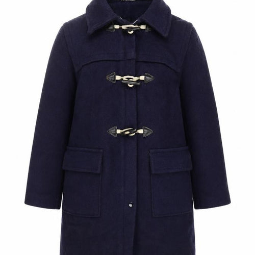 Lady Barry Girls Blue Wool Duffle Coat 9-10 Years Long Hooded Classic Style