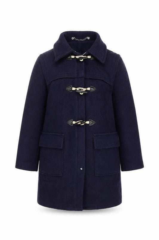 Lady Barry Girls Blue Wool Duffle Coat 9-10 Years Long Hooded Classic Style