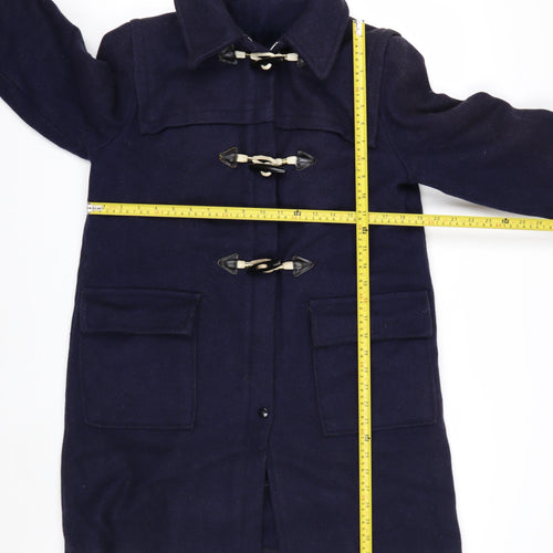 Lady Barry Girls Blue Wool Duffle Coat 9-10 Years Long Hooded Classic Style