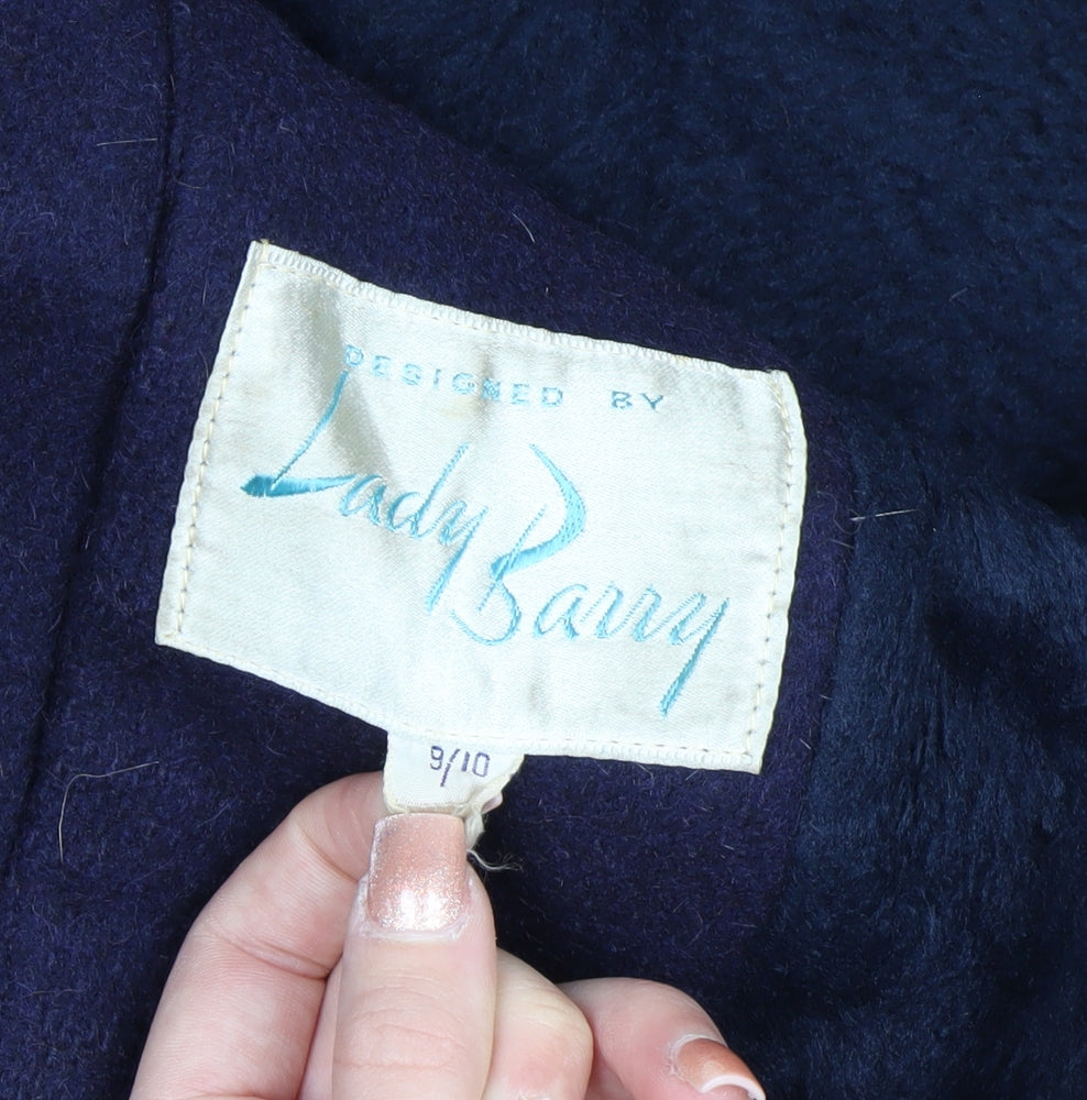 Lady Barry Girls Blue Wool Duffle Coat 9-10 Years Long Hooded Classic Style