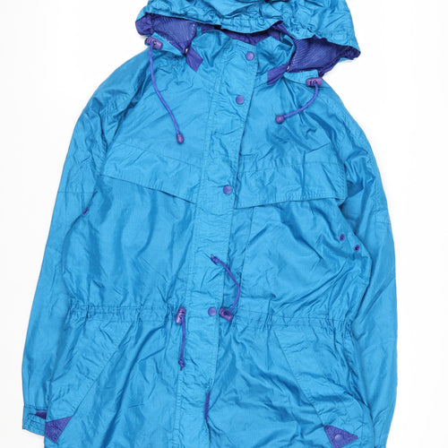 Easywear Women’s Blue Hooded Anorak Jacket M Lightweight Nylon