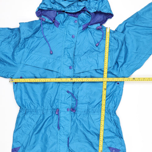 Easywear Women’s Blue Hooded Anorak Jacket M Lightweight Nylon