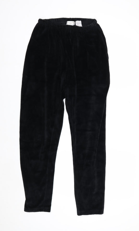Jones New York Women’s Black Velour Elastic Waist Trousers Size M