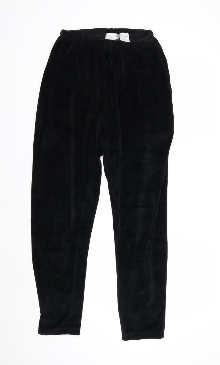Jones New York Women’s Black Velour Elastic Waist Trousers Size M