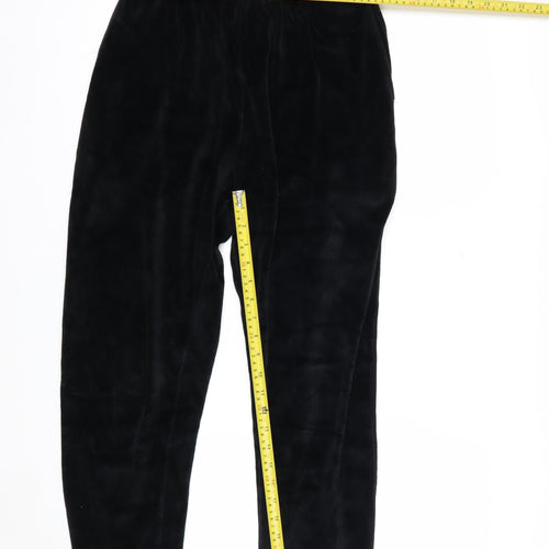 Jones New York Women’s Black Velour Elastic Waist Trousers Size M