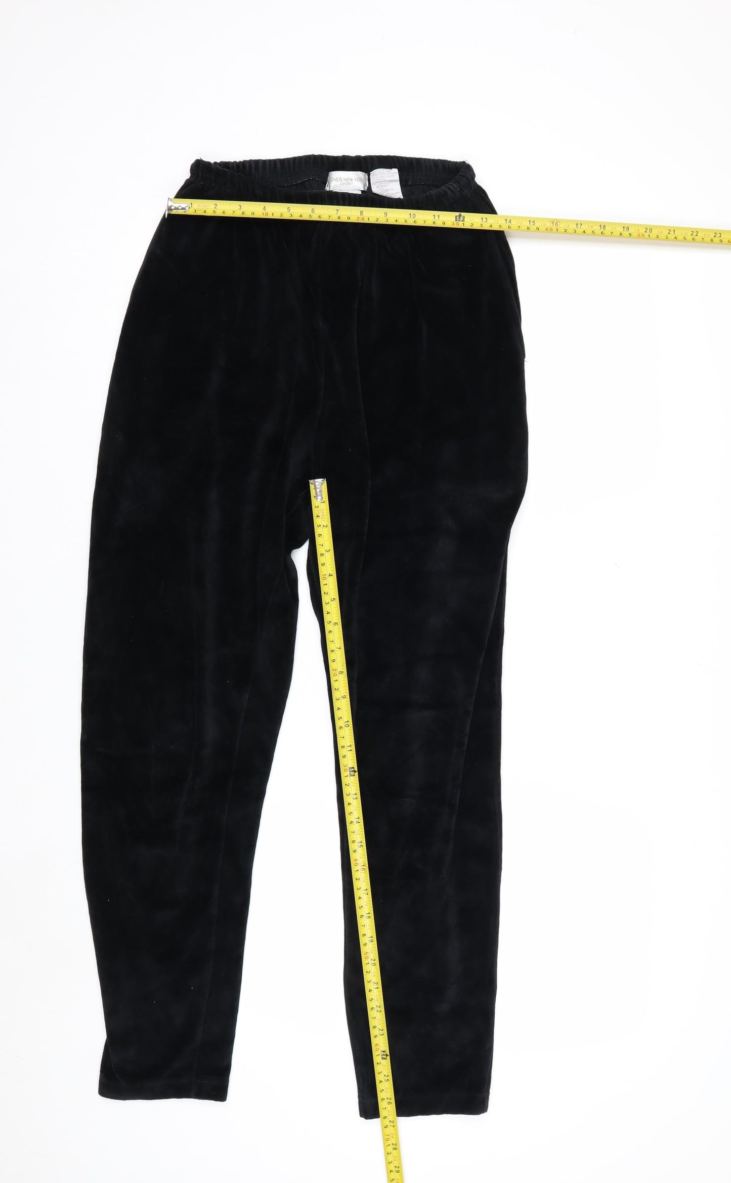 Jones New York Women’s Black Velour Elastic Waist Trousers Size M