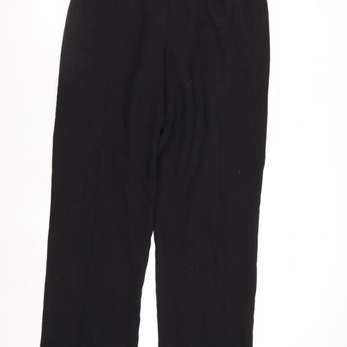 Valliani Women Black Wool Straight Leg Trousers Size 10
