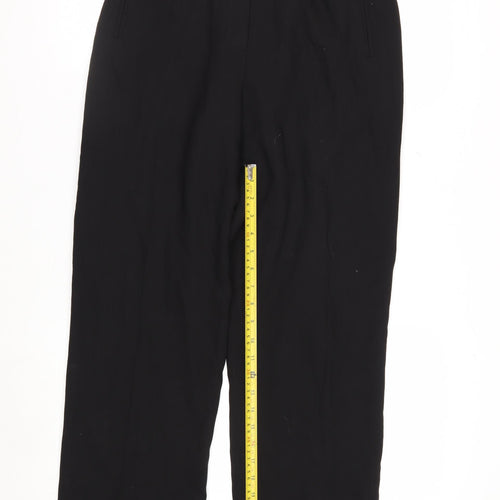 Valliani Women Black Wool Straight Leg Trousers Size 10
