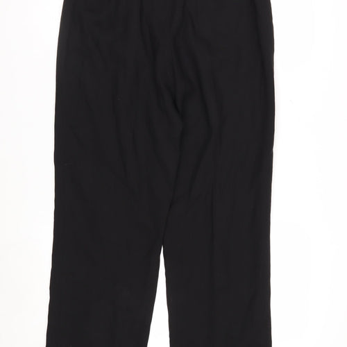 Valliani Women Black Wool Straight Leg Trousers Size 10