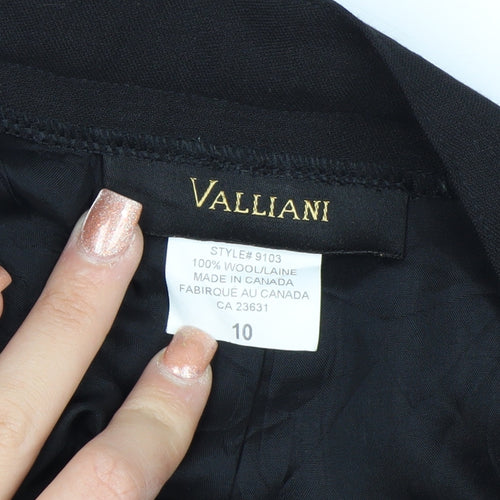 Valliani Women Black Wool Straight Leg Trousers Size 10