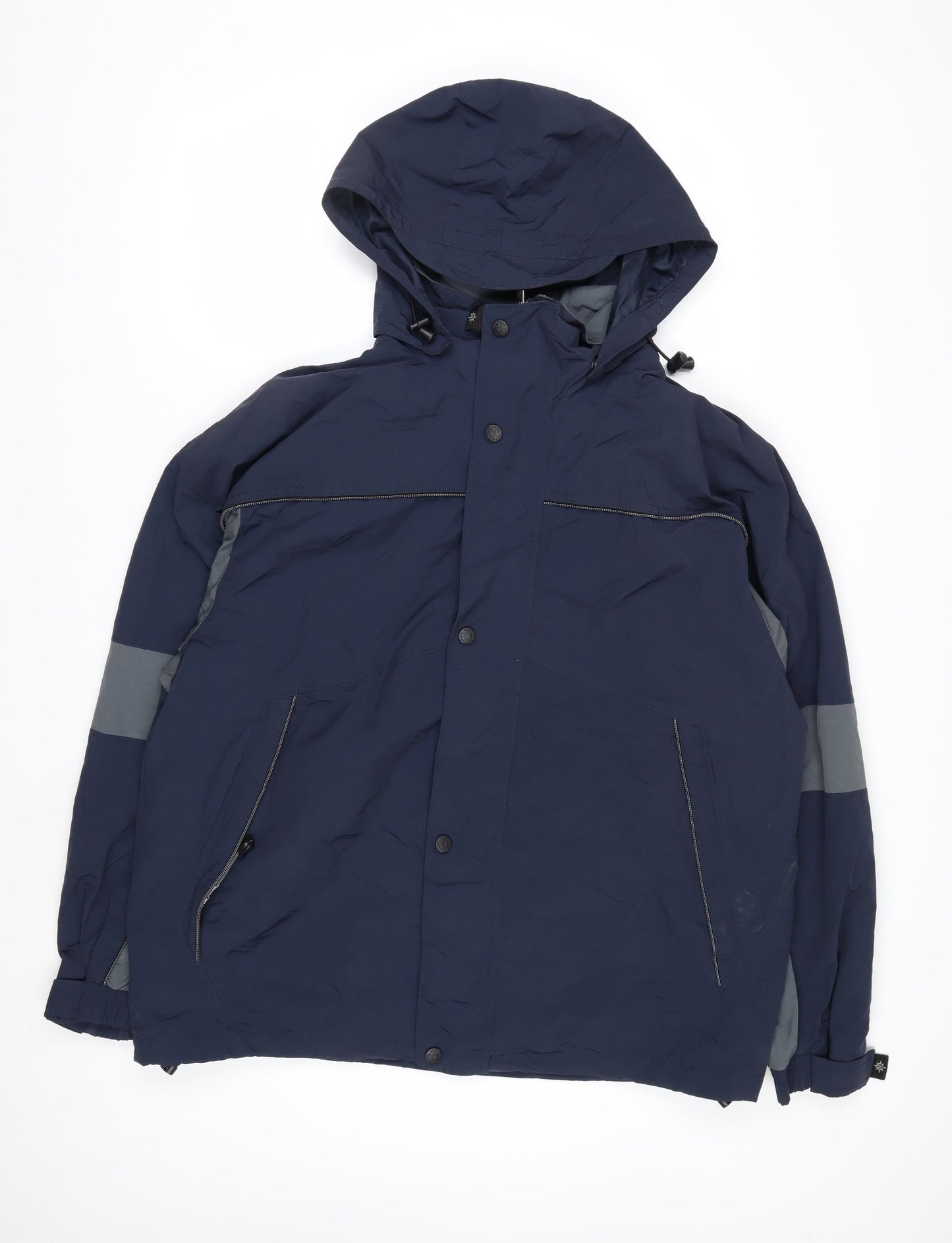 North End Men's Blue Waterproof Hooded Parka Jacket L