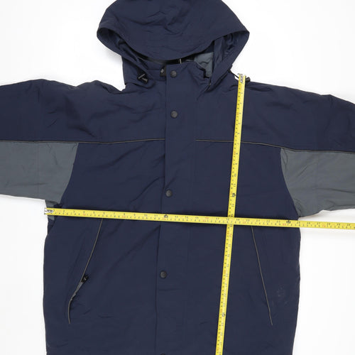North End Men's Blue Waterproof Hooded Parka Jacket L